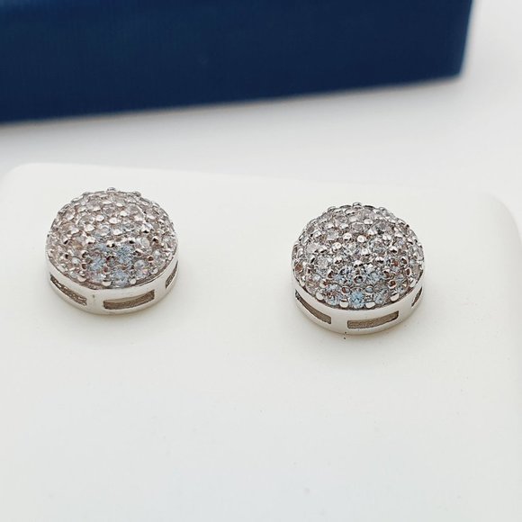 "925 Sterling Silver Plated CZ Earrings, EVBRS438 - Picture 9 of 10